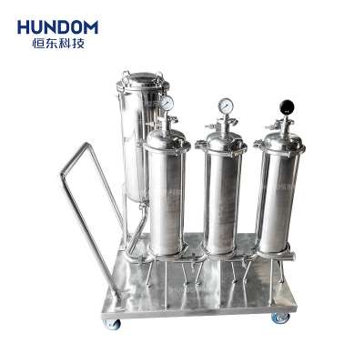 Stainless steel microporous membrane filter with cart